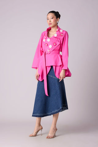 Ayaka Embellished Shirt - Azalea Pink