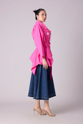 Ayaka Embellished Shirt - Azalea Pink