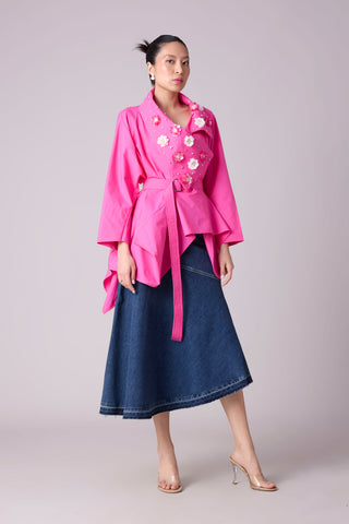 Ayaka Embellished Shirt - Azalea Pink