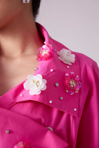 Ayaka Embellished Shirt - Azalea Pink