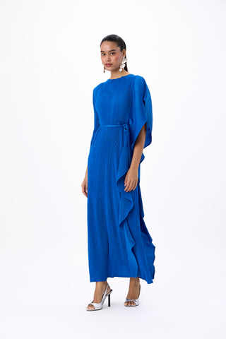 Serena Ruffle Dress - Blue