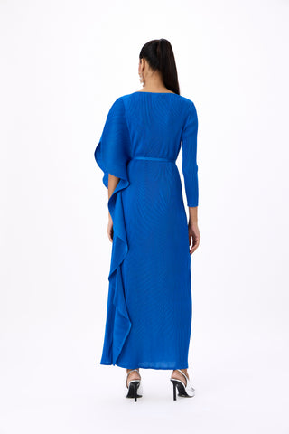 Serena Ruffle Dress - Blue