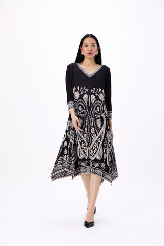 Clara Print Dress - Black