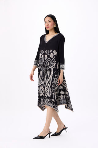 Clara Print Dress - Black
