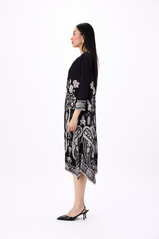 Clara Print Dress - Black