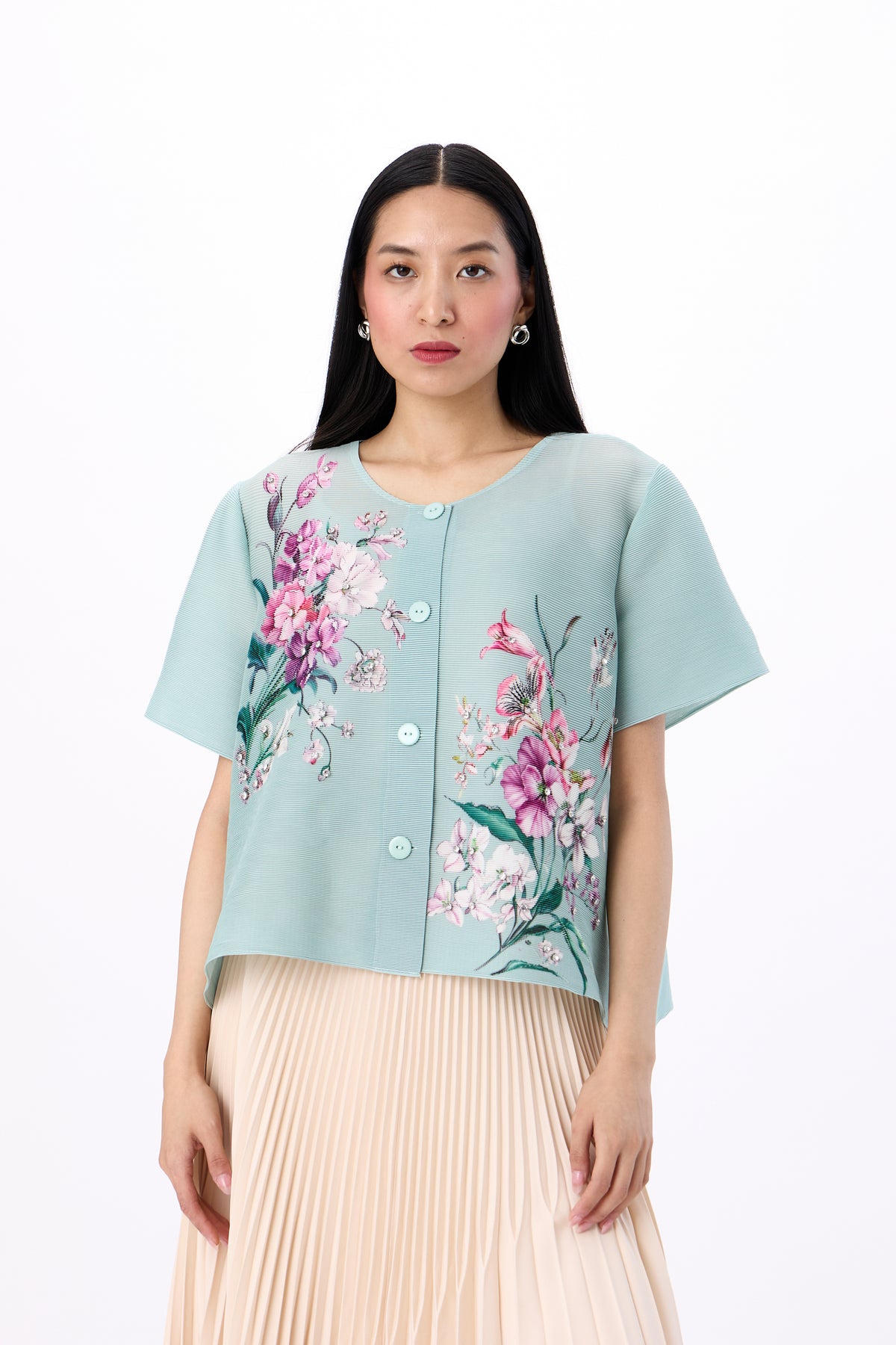 Mira Floral Top - Mint