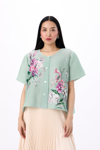 Mira Floral Top - Mint