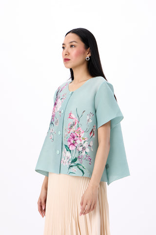 Mira Floral Top - Mint