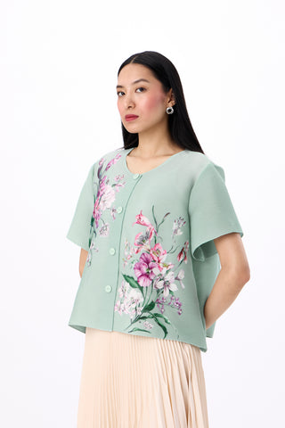 Mira Floral Top - Mint