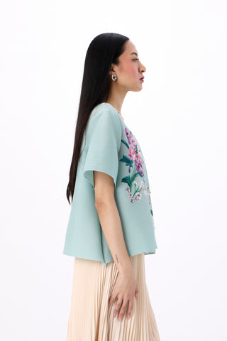 Mira Floral Top - Mint