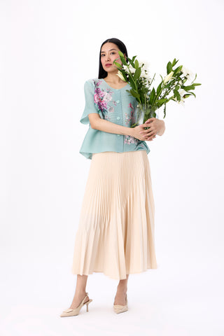 Mira Floral Top - Mint