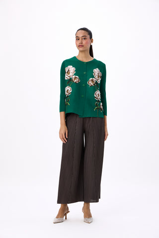 Aliz Floral Shirt - Emerald Green