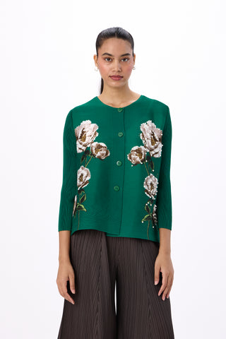 Aliz Floral Shirt - Emerald Green