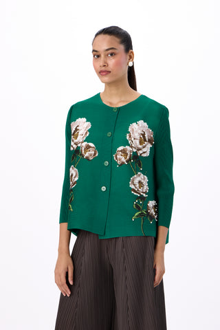 Aliz Floral Shirt - Emerald Green