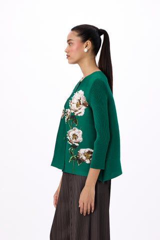 Aliz Floral Shirt - Emerald Green