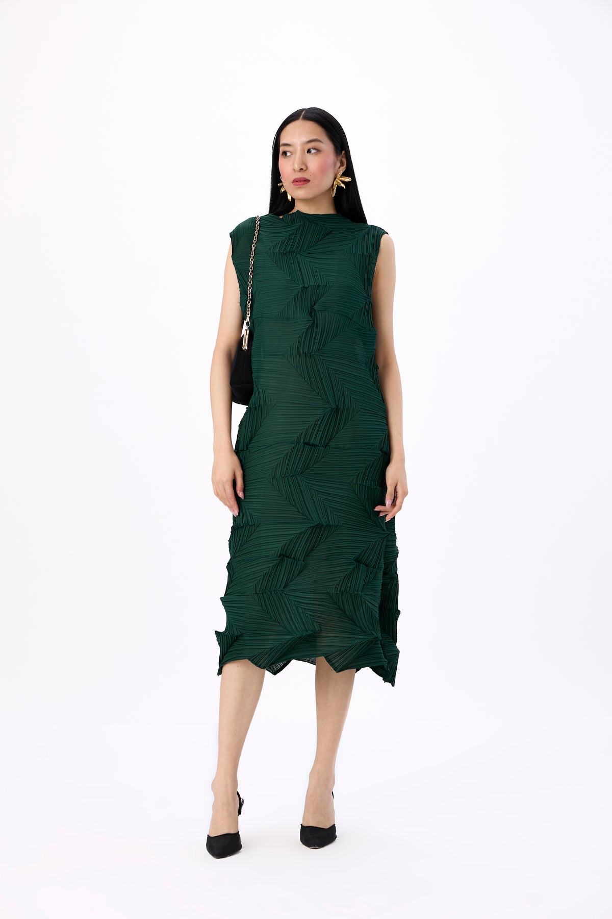 Mona 3D Dress - Dark Green