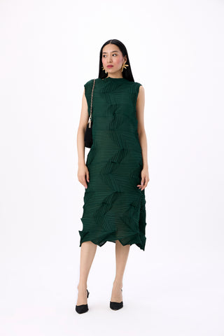 Mona 3D Dress - Dark Green