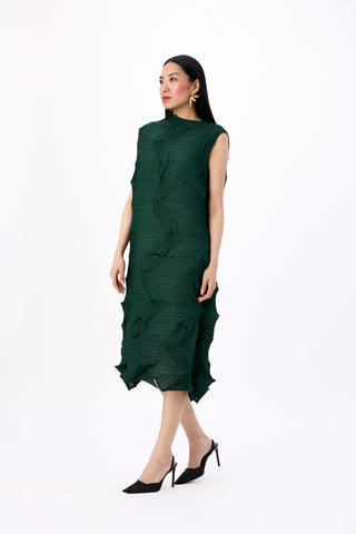 Mona 3D Dress - Dark Green