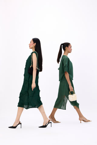 Mona 3D Dress - Dark Green