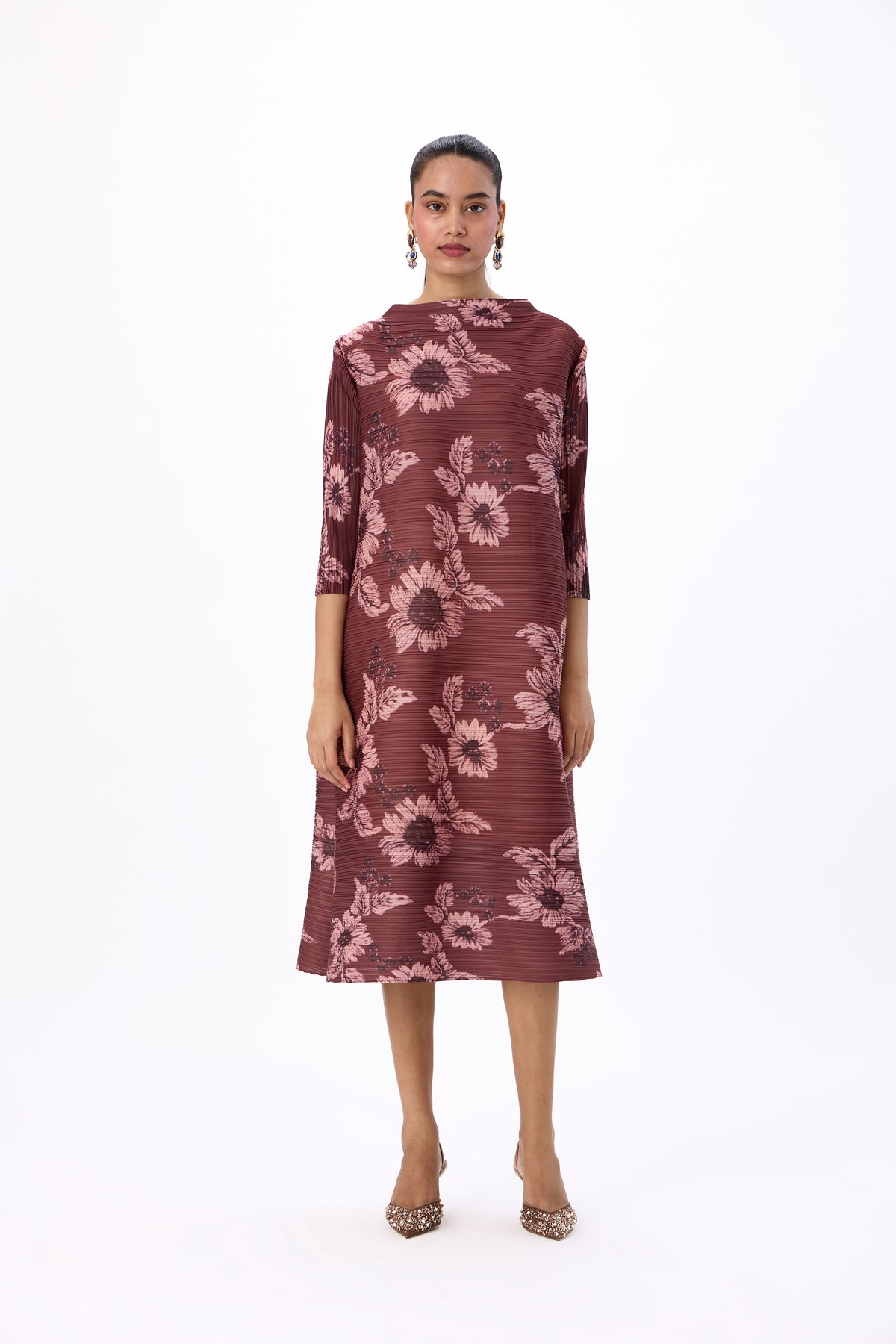 Hester Floral Dress - Chestnut