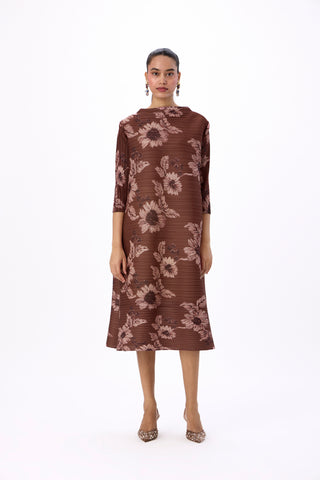 Hester Floral Dress - Chestnut