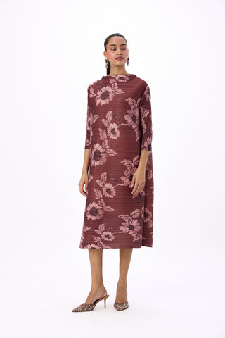 Hester Floral Dress - Chestnut