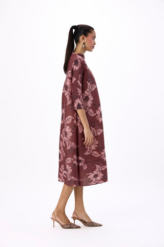 Hester Floral Dress - Chestnut