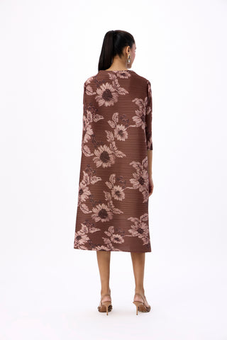 Hester Floral Dress - Chestnut