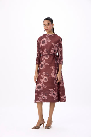 Hester Floral Dress - Chestnut