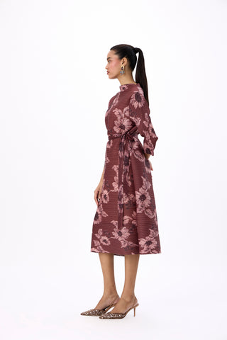 Hester Floral Dress - Chestnut