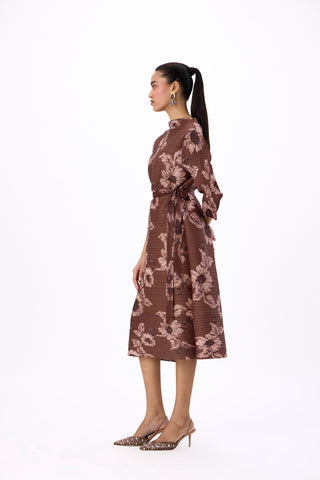 Hester Floral Dress - Chestnut