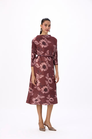 Hester Floral Dress - Chestnut