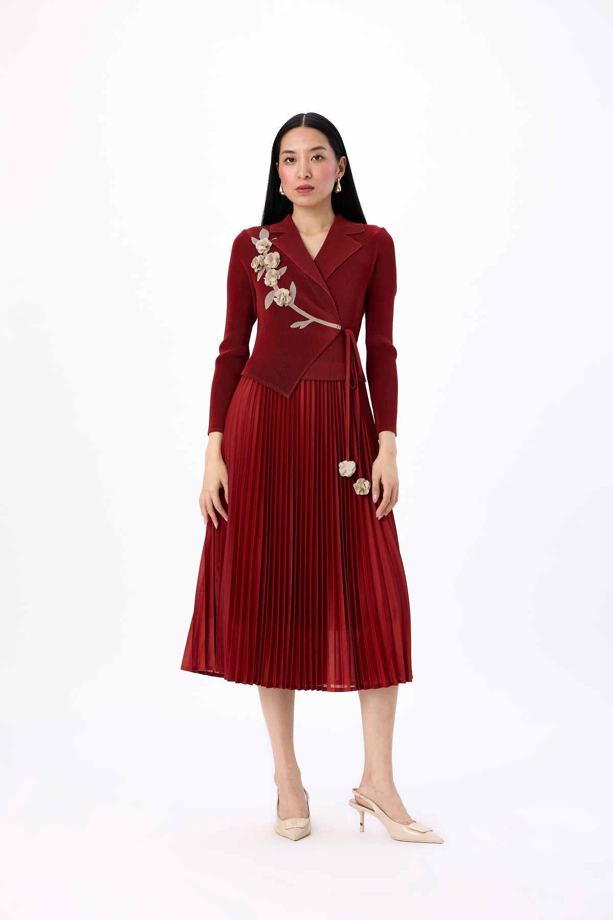 Lillian Wrap Dress - Garnet Brown