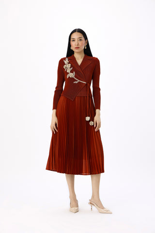 Lillian Wrap Dress - Garnet Brown