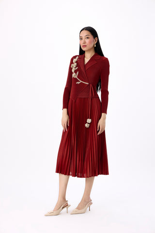 Lillian Wrap Dress - Garnet Brown