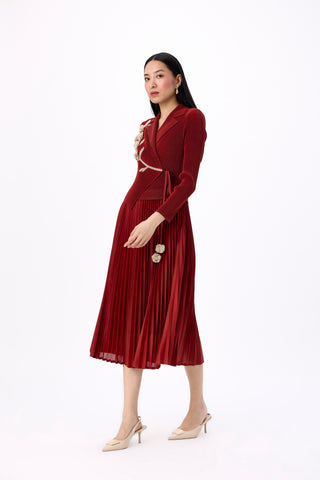 Lillian Wrap Dress - Garnet Brown