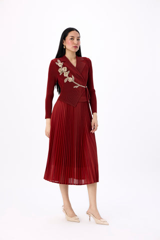 Lillian Wrap Dress - Garnet Brown