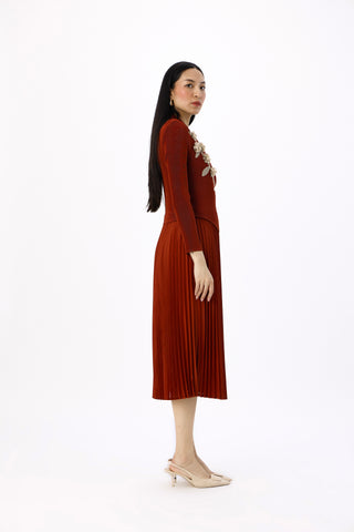 Lillian Wrap Dress - Garnet Brown