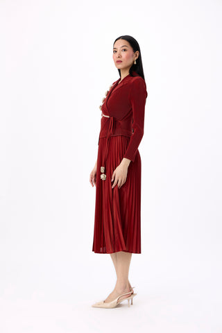 Lillian Wrap Dress - Garnet Brown