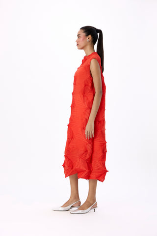 Mona 3D Dress - Bright Orange