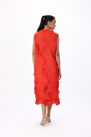 Mona 3D Dress - Bright Orange
