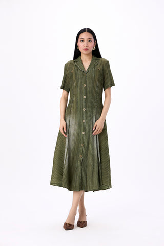 Levy Denim Shirt Dress - Olive