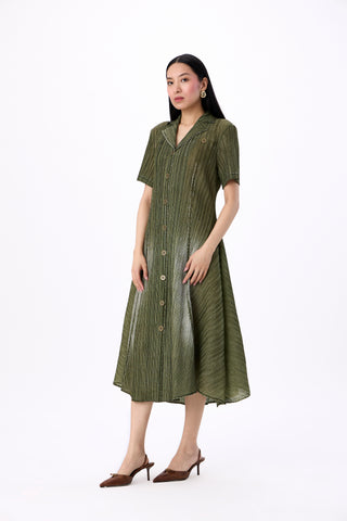 Levy Denim Shirt Dress - Olive