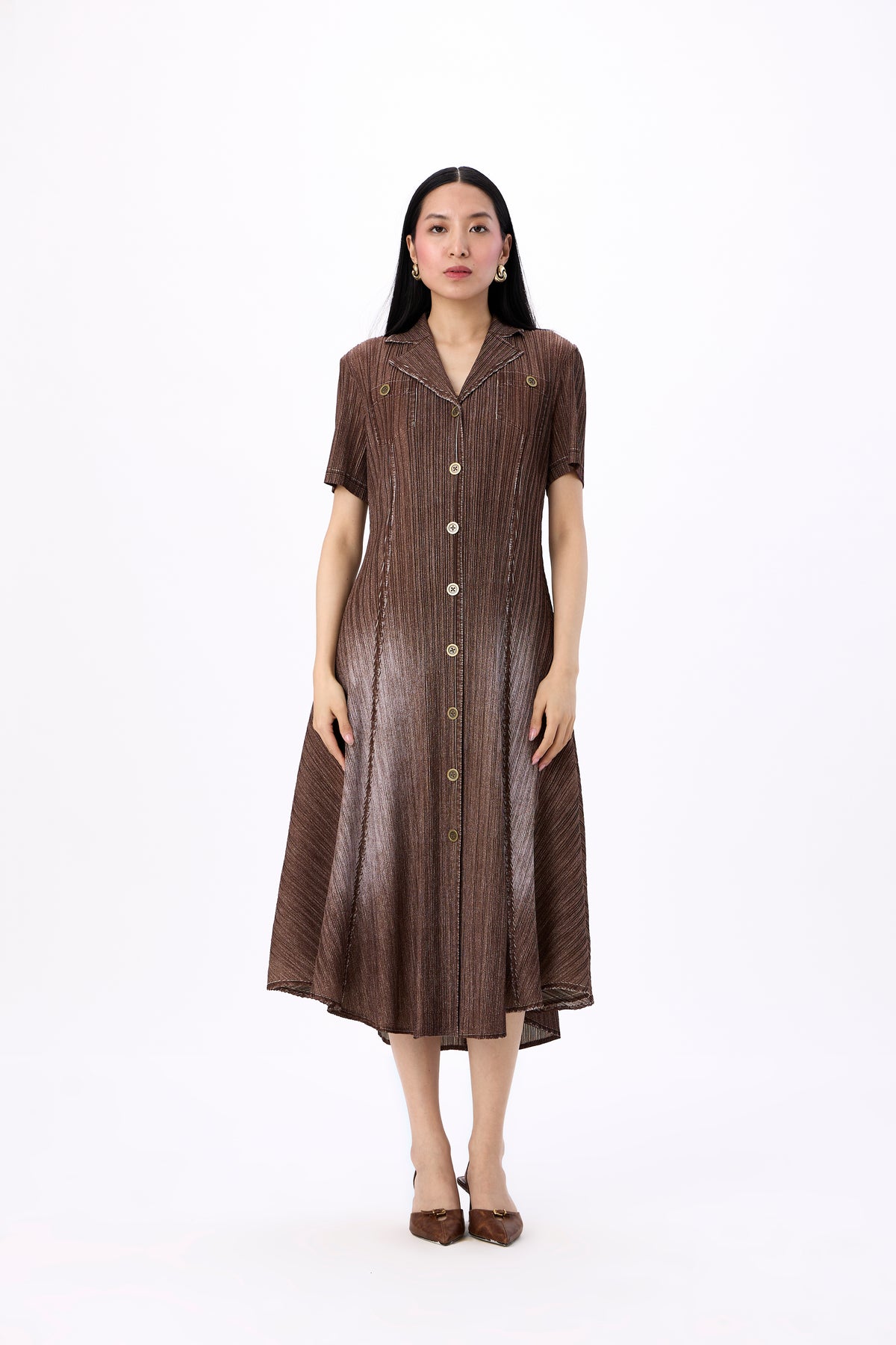 Levy Denim Shirt Dress - Coffee