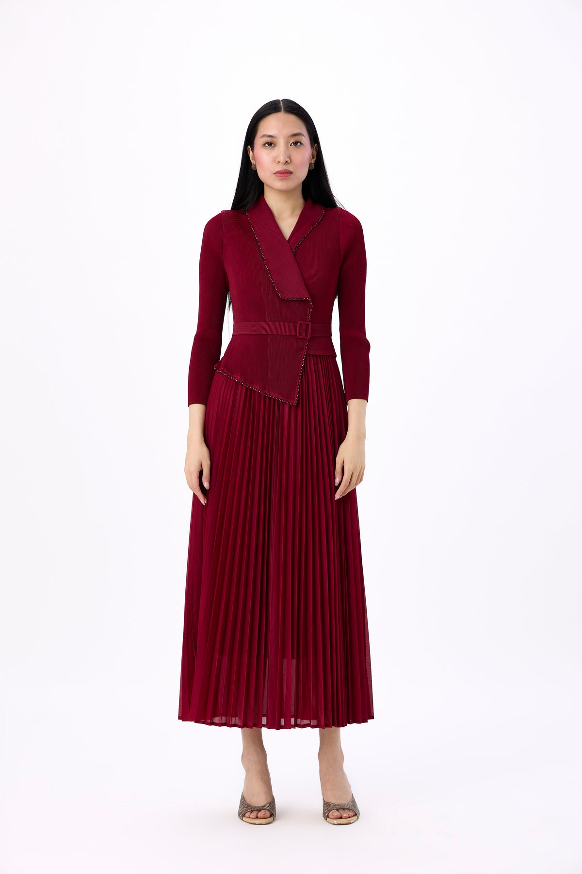 Abigail Wrap Dress - Maroon