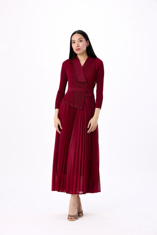 Abigail Wrap Dress - Maroon
