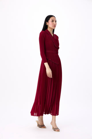 Abigail Wrap Dress - Maroon
