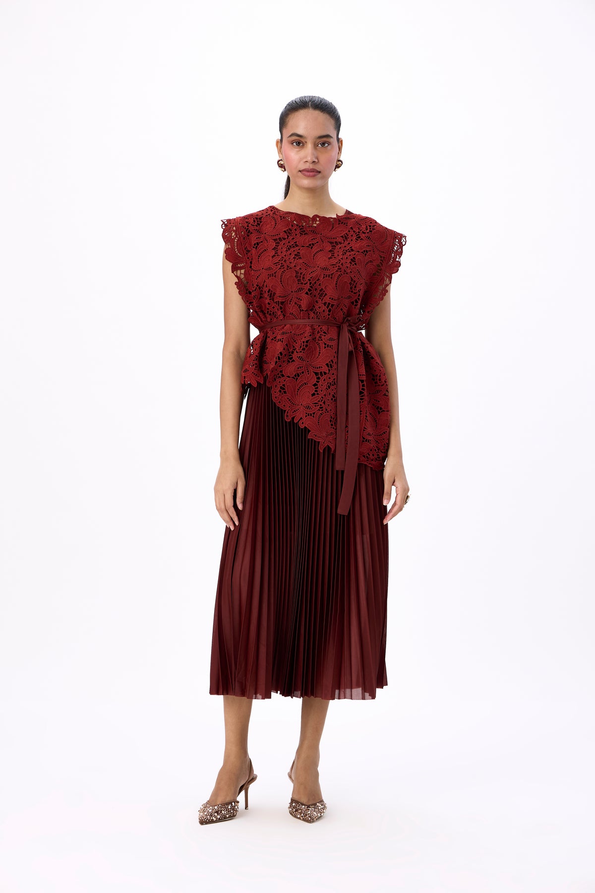 Cora Dress - Garnet Brown