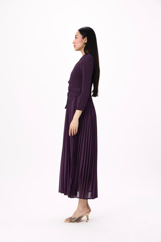 Abigail Wrap Dress - Aubergine