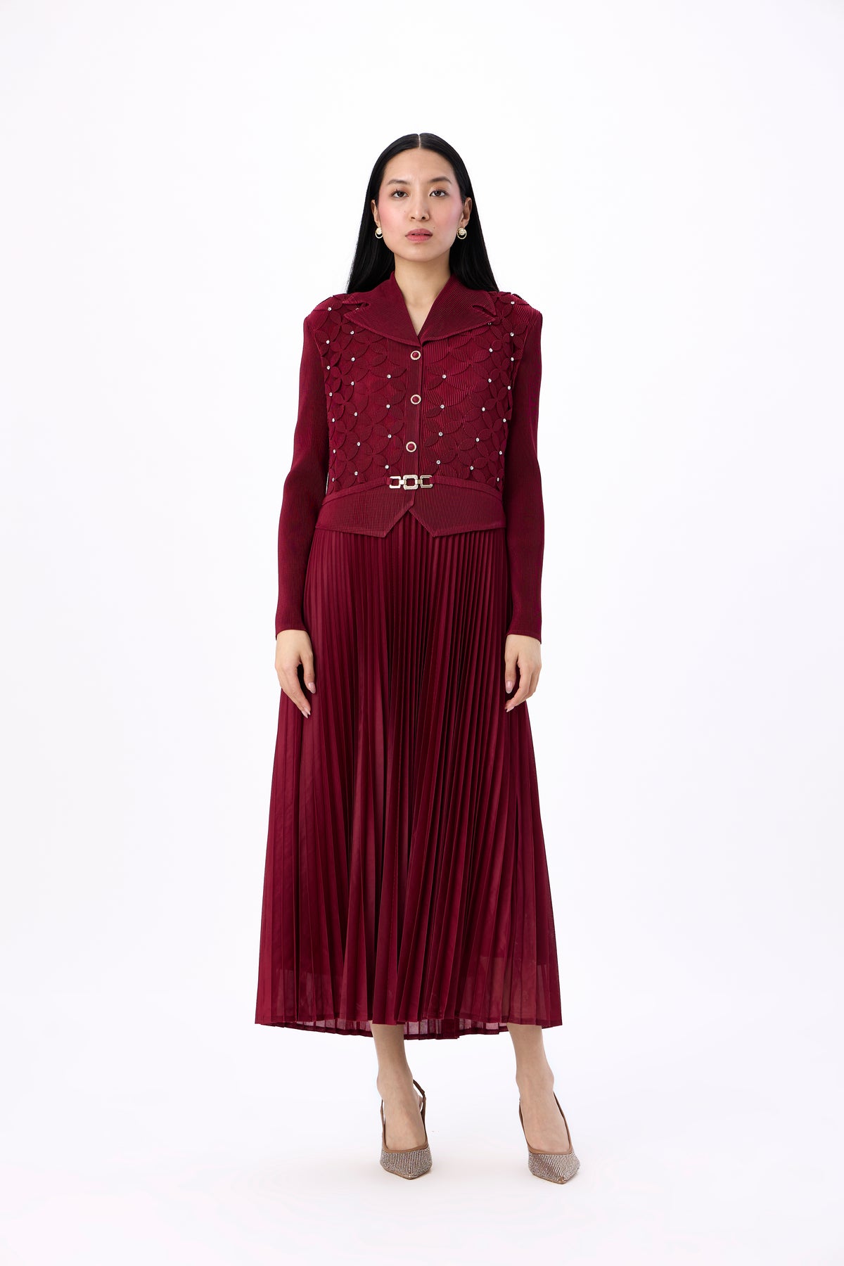 Shelly Dress - Maroon